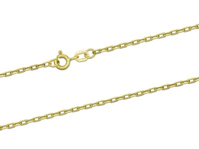 9ct Yellow Gold 2.0mm Square       Diamond Cut Belcher Chain 16