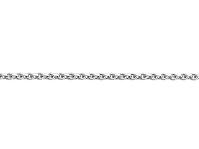 14ct White Gold 0.6mm Diamond Cut  Flat Cable Chain 18