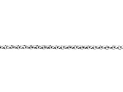 14ct White Gold 0.6mm Diamond Cut  Flat Cable Chain 18
