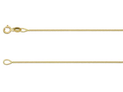 18ct Yellow Gold 0.9mm Diamond Cut Curb Chain 1845cm Hallmarked