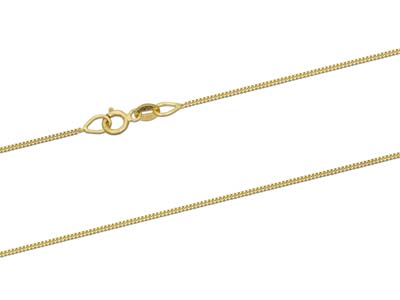 18ct Yellow Gold 0.9mm Diamond Cut Curb Chain 18