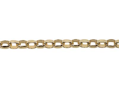 18ct Yellow Gold 1.0mm Diamond Cut Belcher Chain 16