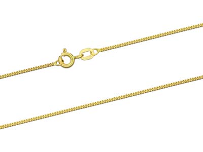 18ct Yellow Gold 1mm Diamond Cut   Curb Chain 16