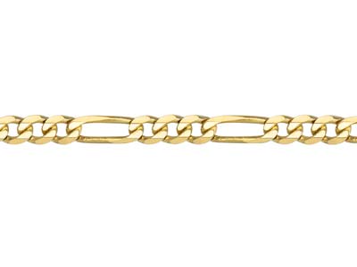 18ct Yellow Gold 2mm 3+1 Figaro    Chain 18