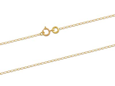 18ct Yellow Gold 0.6mm Diamond Cut Curb Chain 18