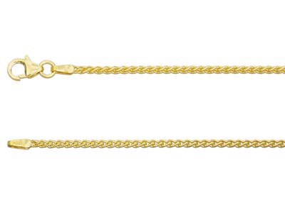 18ct Yellow Gold 1.5mm Spiga Chain 16