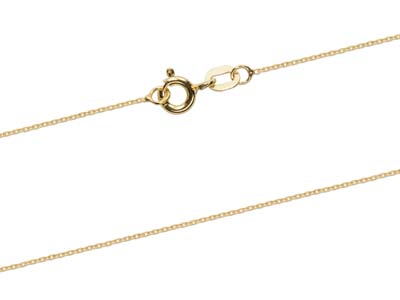 18ct Yellow Gold 0.8mm Diamond Cut Trace Chain 16