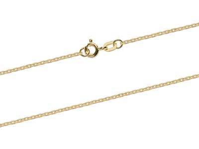 18ct Yellow Gold 1.3mm Diamond Cut Trace Chain 16