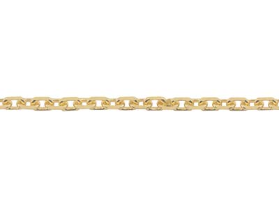 18ct Yellow Gold 1.3mm Diamond Cut Trace Chain 16