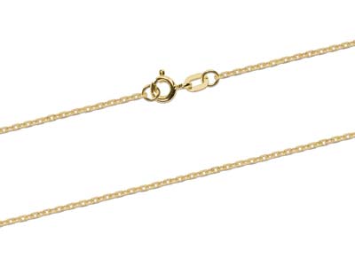 18ct Yellow Gold 1.3mm Diamond Cut Trace Chain 18