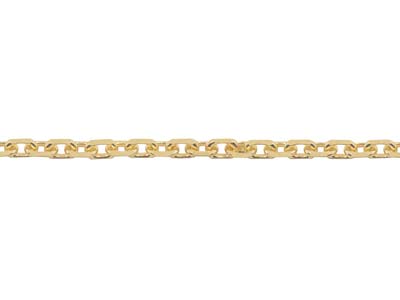 18ct Yellow Gold 1.3mm Diamond Cut Trace Chain 18