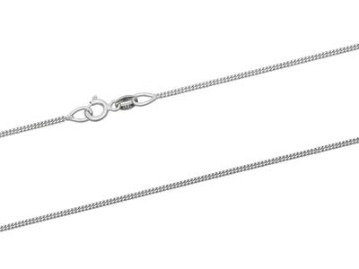 18ct White Gold 1.0mm Diamond Cut  Curb Chain 18