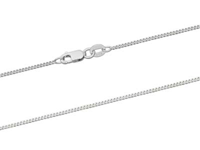 18ct White Gold 1.4mm Diamond Cut  Curb Chain 16