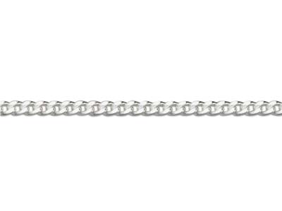 18ct White Gold 1.4mm Diamond Cut  Curb Chain 16