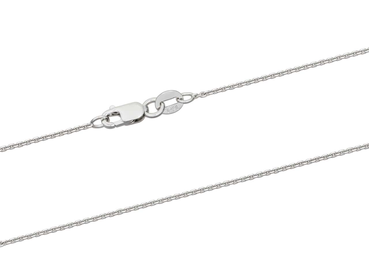 18ct White Gold 0.8mm Belcher Chain 18"/45cm Hallmarked
