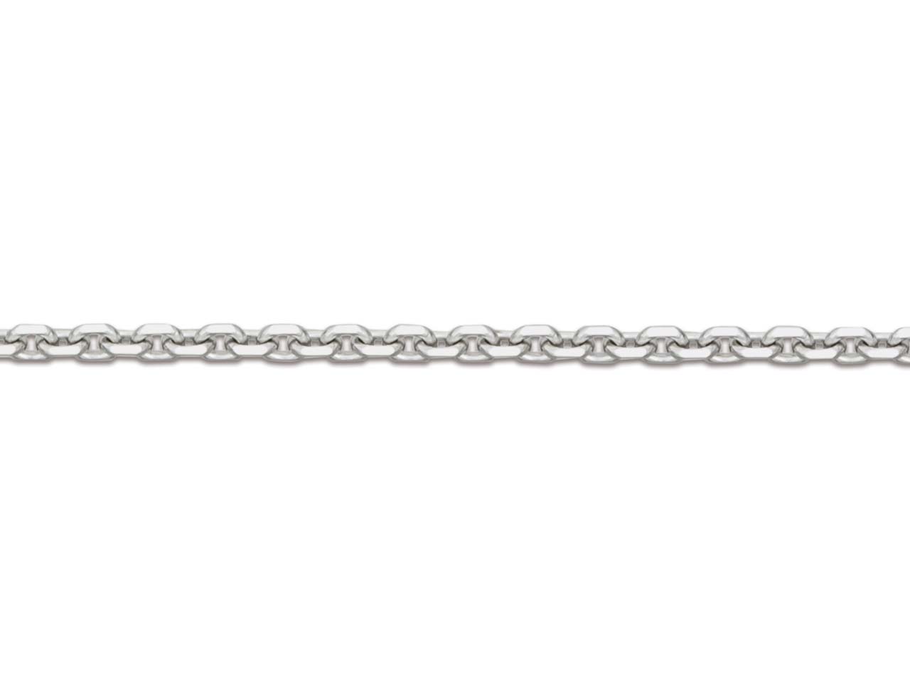 18ct White Gold 0.8mm Belcher Chain 18"/45cm Hallmarked