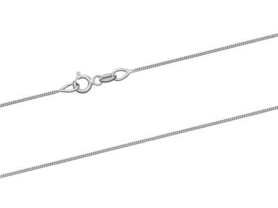 18ct White Gold 0.7mm Diamond Cut  Curb Chain 18