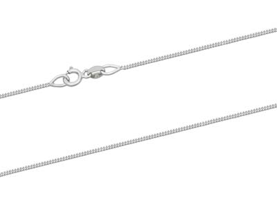 18ct White Gold 0.9mm Diamond Cut  Curb Chain 16