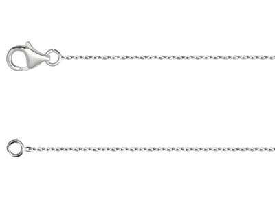 18ct White Gold 1.0mm Diamond Cut  Filed Trace Chain 18