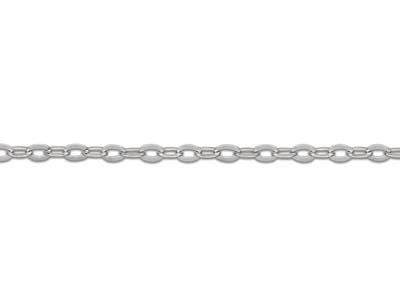 18ct White Gold 1.2mm Diamond Cut  Flat Cable Chain 16