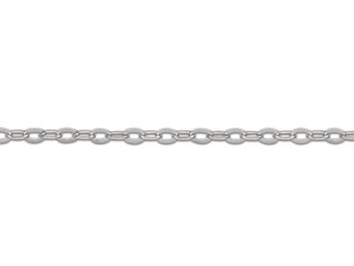 18ct White Gold 1.2mm Diamond Cut  Flat Cable Chain 18