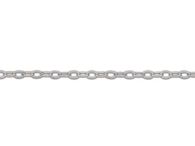 18ct White Gold 1.2mm Diamond Cut  Flat Cable Chain 20