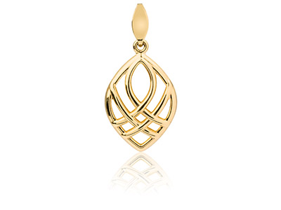 9ct Yellow Gold Teardrop Filigree  Pendant - Standard Image - 1