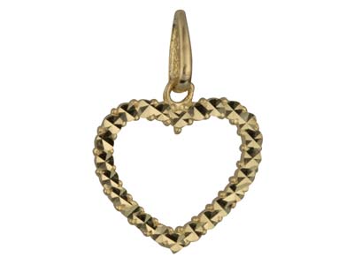 9ct Yellow Gold Heart Outline      Pendant - Standard Image - 2