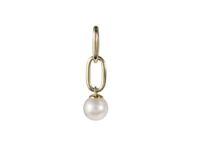 9ct Yellow Gold Link Freshwater    Pearl Drop Pendant