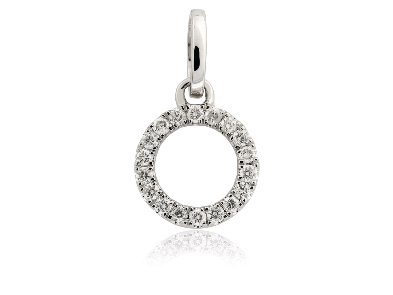 9ct white circle outline pendant diamond set 0 09cts cooksongold com circle outline