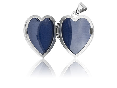 Sterling Silver Locket Gold Plated Diamond Set Heart - Standard Image - 2