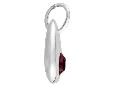 Sterling Silver Pendant January    Birthstone 4mm Garnet Crystal - Standard Image - 3