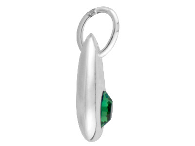 Sterling Silver Pendant August     Birthstone 4mm Peridot Crystal - Standard Image - 3