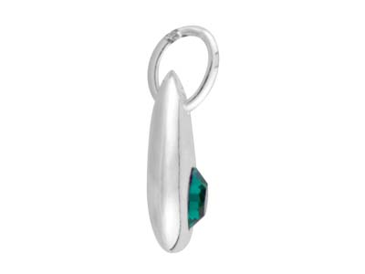Sterling Silver Pendant December   Birthstone 4mm Blue Zircon Crystal - Standard Image - 3