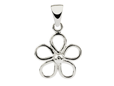 Sterling Silver Cut Out Daisy      Pendant - Standard Image - 1