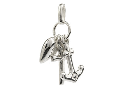 Sterling Silver Faith, Hope And    Charity Pendant - Standard Image - 1