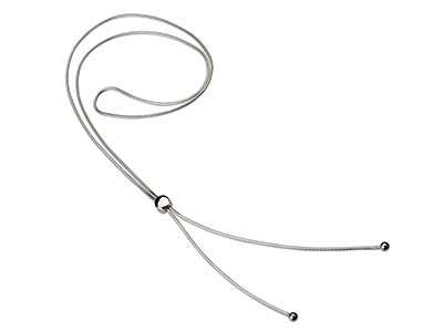 Sterling Silver 1.2mm Snake Chain  Slider Necklet - Standard Image - 1