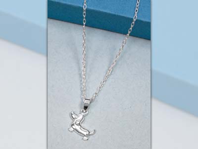 Sterling Silver Dachshund Design   Pendant - Standard Image - 2