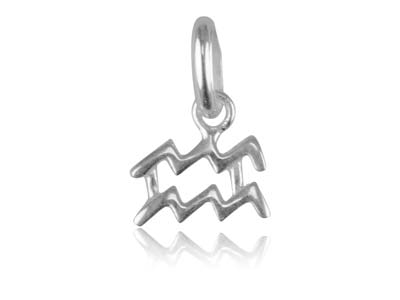 Sterling Silver Aquarius Horoscope Design Pendant