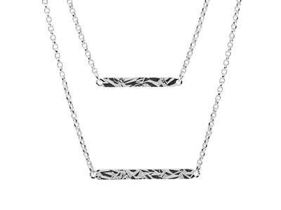 Sterling Silver Double Bar Design  Necklet - Standard Image - 1