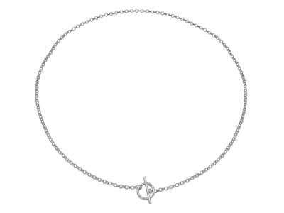 Sterling Silver T-bar Necklet - Standard Image - 1