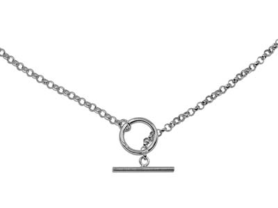 Sterling Silver T-bar Necklet - Standard Image - 2