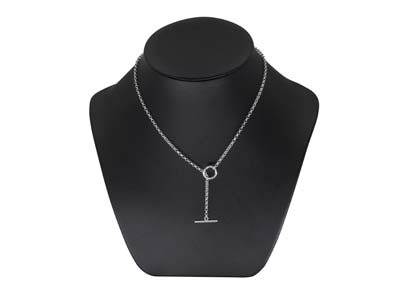 Sterling Silver T-bar Necklet - Standard Image - 3