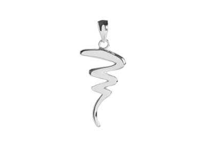 Sterling Silver Squiggle Wave      Pendant - Standard Image - 1