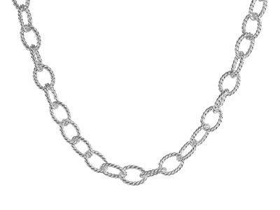 Sterling Silver Twisted Link       Necklet 1640cm
