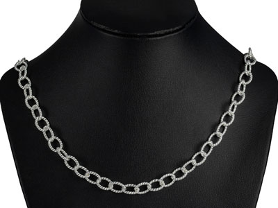 Sterling Silver Twisted Link       Necklet 16