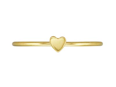 Gold Filled Heart Design Stacking  Ring Medium
