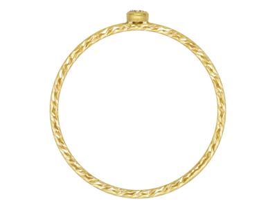 Gold Filled Sparkle Stacking 2mm   White Cubic Zirconia Ring Large - Standard Image - 2
