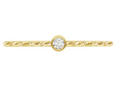 Gold Filled Sparkle Stacking 2mm   White Cubic Zirconia Ring Medium - Standard Image - 1