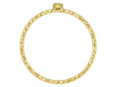 Gold Filled Sparkle Stacking 2mm   White Cubic Zirconia Ring Small - Standard Image - 2